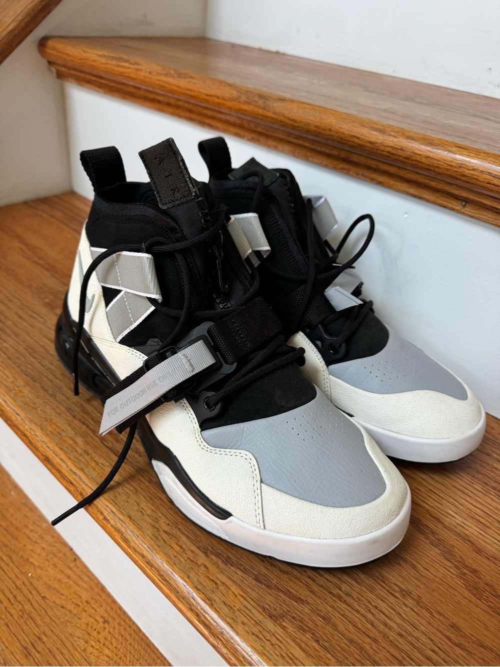 Nike Air Men's High-Top Sneakers Black Gray White